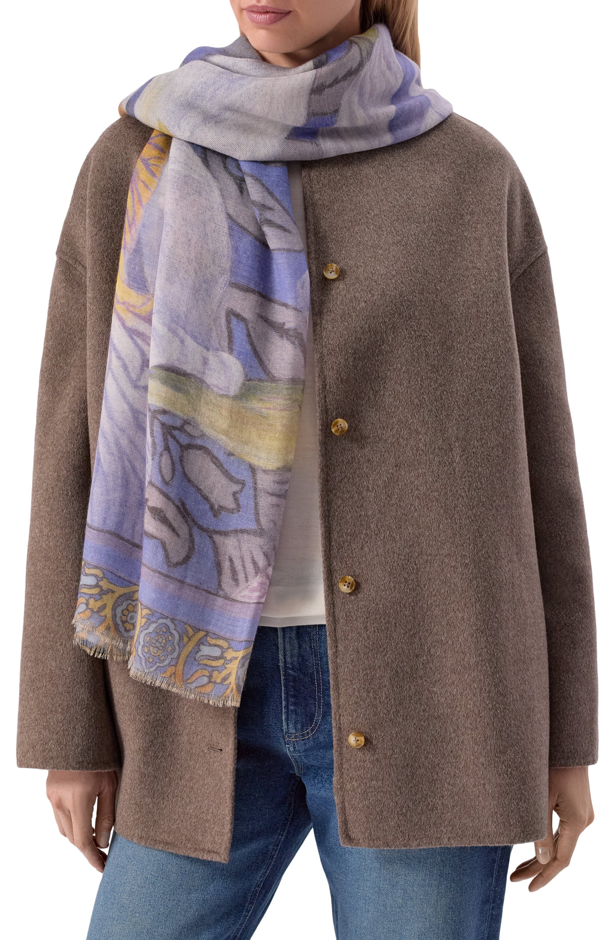 Шаль ирисы из кашемира и шерсти GOURJI, арт. 91235155/44114, фото 2