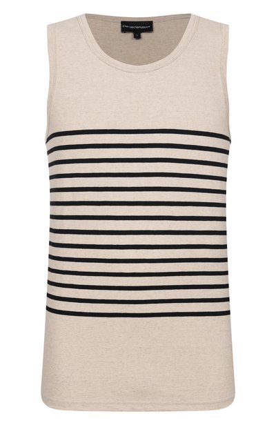 Мужская майка из хлопка и льна EMPORIO ARMANI, арт. EM006928/AF28307