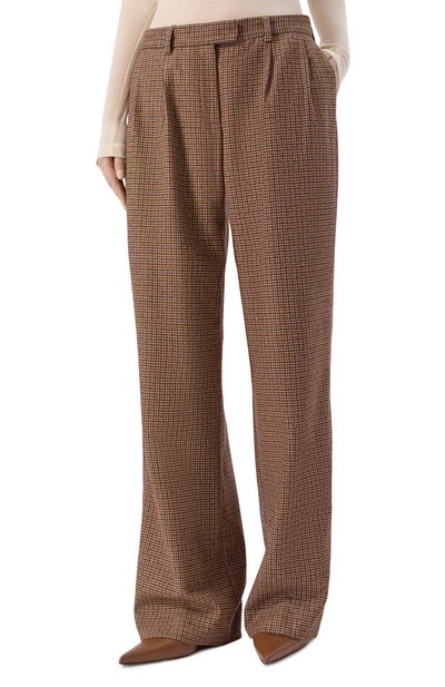 Шерстяные брюки THE KOOPLES коричневого цвета по цене 39350 руб., арт. FPAN31013K, фото 3 Шерстяные брюки THE KOOPLES, арт. FPAN31013K, фото 3