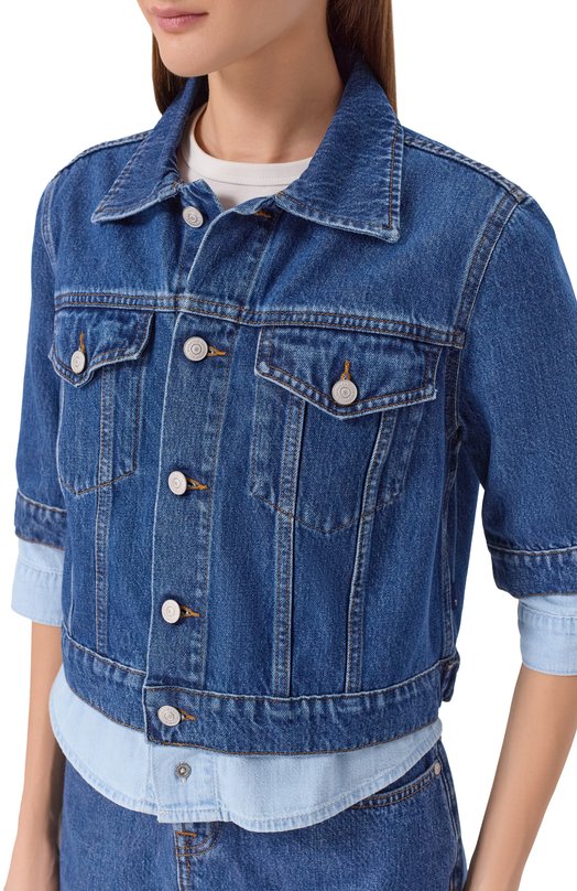 Джинсовая куртка Trucker 7 For All Mankind 7U7H0E52-3DM Синий  7U7H0E52-3DM Фото 5
