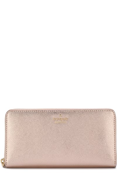 Кожаный кошелек на молнии с логотипом бренда KATE SPADE NEW YORK, арт. PWRU5073B, фото 1