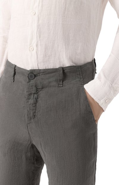 Льняные брюки TRANSIT темно-серого цвета по цене 39950 руб., арт. CFUTRZH170, фото 5 Льняные брюки TRANSIT, арт. CFUTRZH170, фото 5