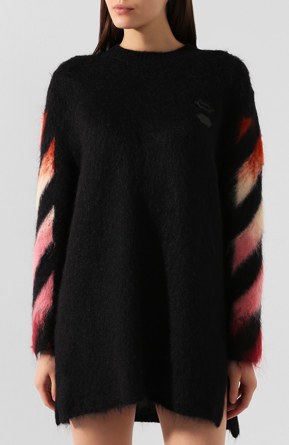 Платье OFF-WHITE черного цвета по цене 76450 руб., арт. 0WHE009E19B7406810B4, фото 3 Платье OFF-WHITE, арт. 0WHE009E19B7406810B4, фото 3