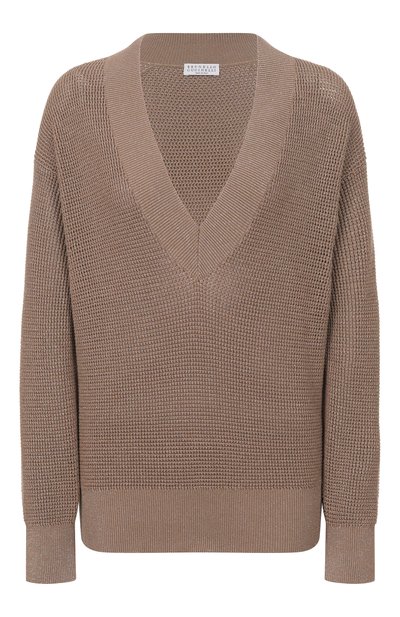 Женский свитер из хлопка и вискозы BRUNELLO CUCINELLI, арт. MST263312