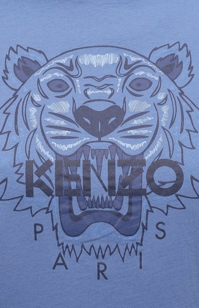 Хлопковая футболка KENZO синего цвета по цене 10900 руб., арт. FA62TS8464YB, фото 5 Хлопковая футболка KENZO, арт. FA62TS8464YB, фото 5