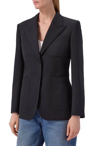 Шерстяной жакет CHLOÉ черного цвета по цене 352500 руб., арт. CH26AVE77067, фото 3 Шерстяной жакет CHLOÉ, арт. CH26AVE77067, фото 3