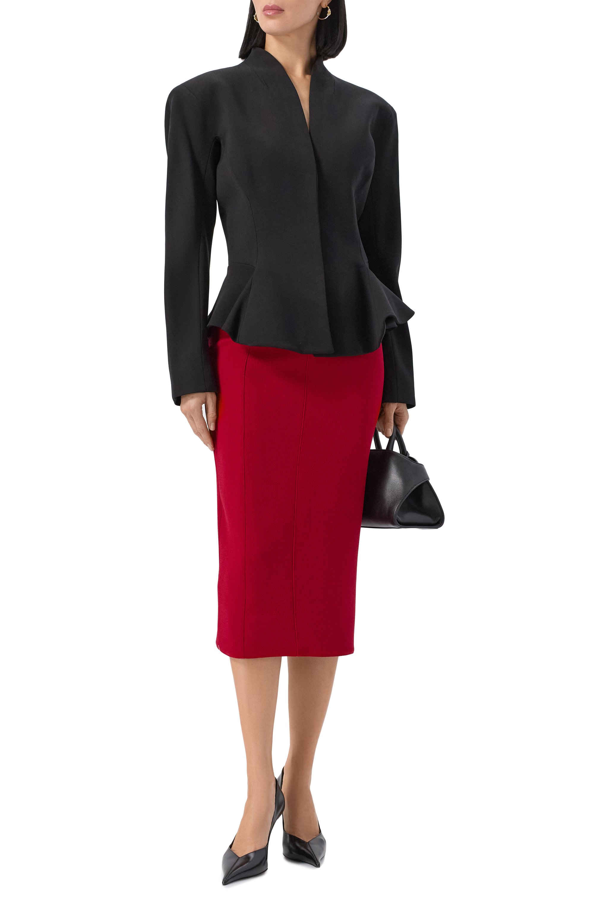 Шерстяная юбка MUGLER красного цвета по цене 132000 руб., арт. C0M1JU05801017, фото 2 Шерстяная юбка MUGLER, арт. C0M1JU05801017, фото 2