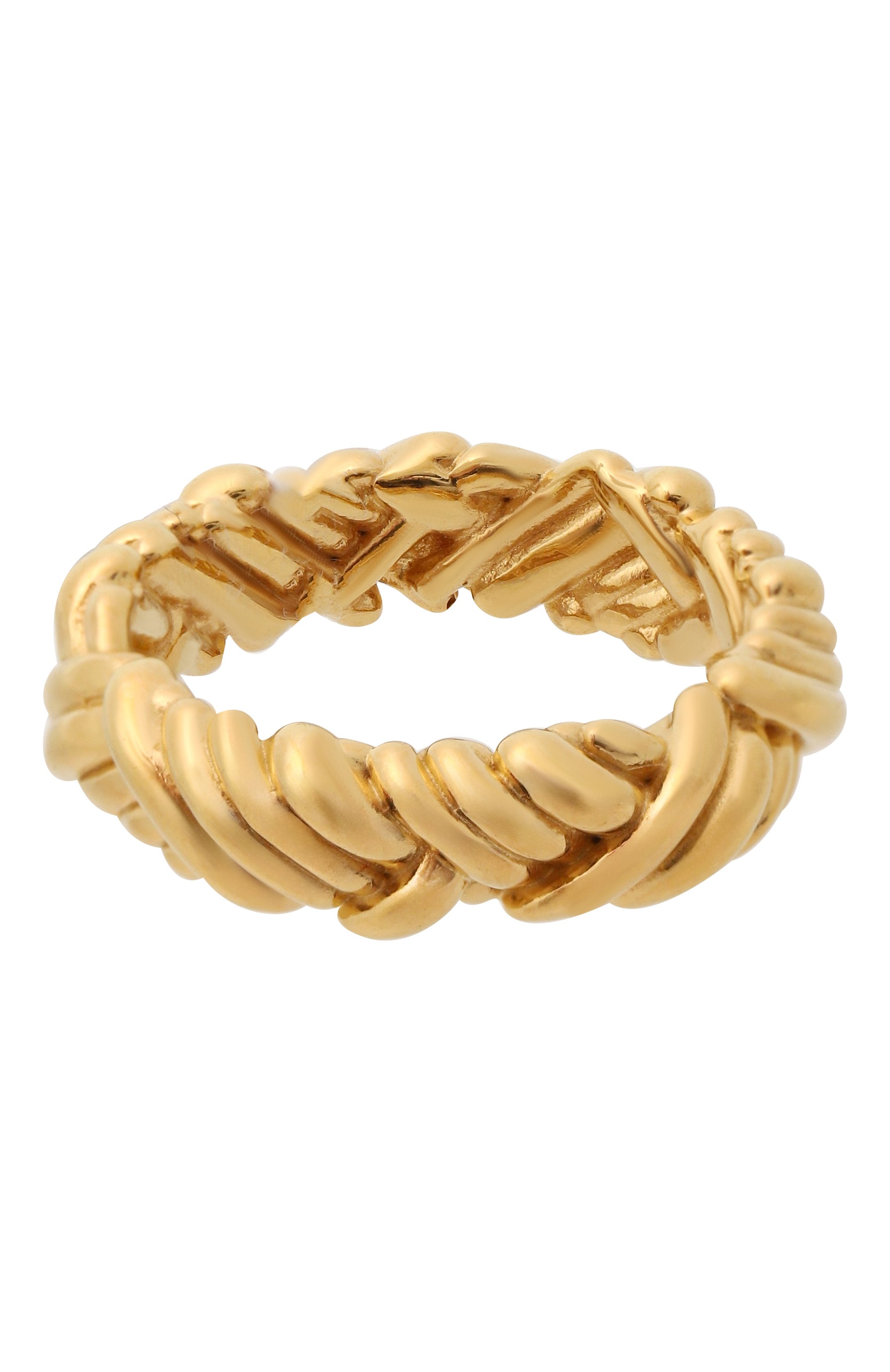 Кольцо BOTTEGA VENETA золотого цвета по цене 89400 руб., арт. 838188/VAHU0 8120, фото 1 Кольцо BOTTEGA VENETA, арт. 838188/VAHU0 8120, фото 1