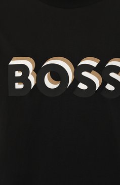 Мужская хлопковая футболка BOSS черного цвета, арт. 50506923 | Фото 5 (Рукава: Короткие; Длина (для топов): Стандартные; Принт: С принтом; Материал сплава: Проставлено; Материал �внешний: Хлопок; Драгоценные камни: Проставлено; Стили: Кэжуэл)