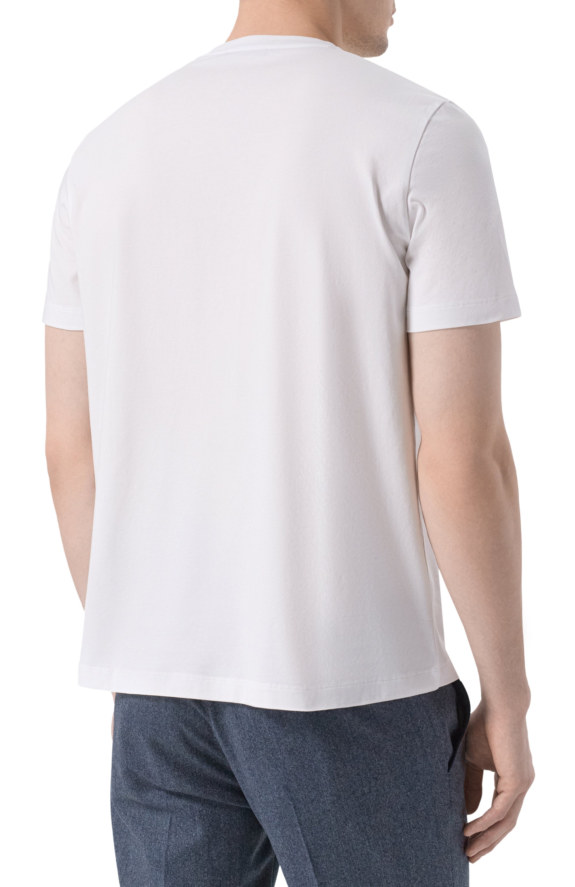 Хлопковая футболка CORNELIANI белого цвета по цене 21100 руб., арт. 25G581-2525059, фото 4 Хлопковая футболка CORNELIANI, арт. 25G581-2525059, фото 4