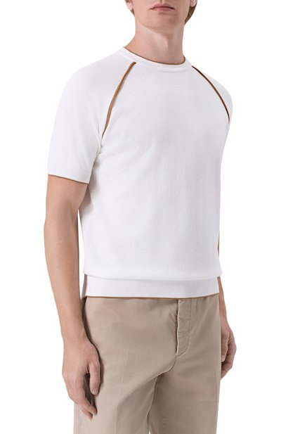 Хлопковый джемпер KITON белого цвета по цене 252000 руб., арт. UMK090101, фото 3 Хлопковый джемпер KITON, арт. UMK090101, фото 3