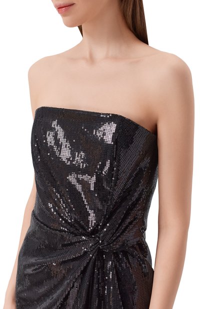 Платье с отделкой пайетками SASHA KIM черного цвета по цене 62500 руб., арт. SK-00001638, фото 4 Платье с отделкой пайетками SASHA KIM, арт. SK-00001638, фото 4