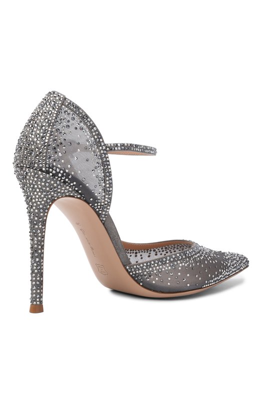 Комбинированные туфли Rania Mary Jane 105 Gianvito Rossi G40447.15RIC.B0RACCA Серебряный  G40447.15RIC.B0RACCA Фото 5