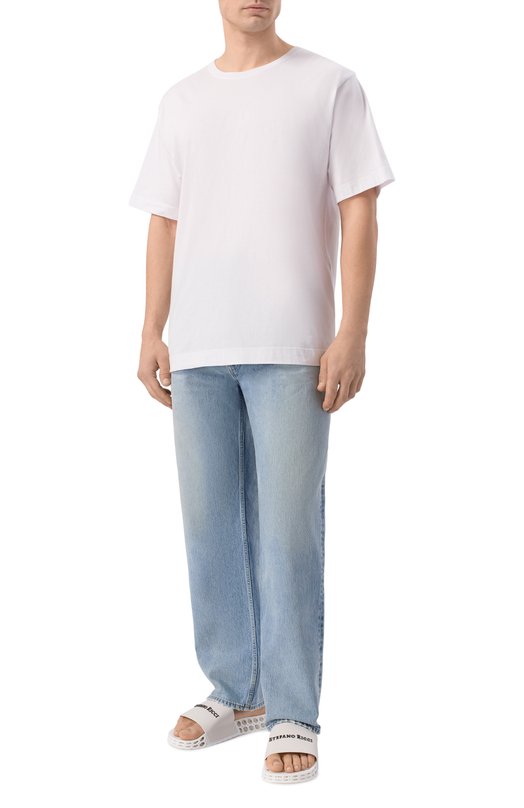 Кожаные шлепанцы Stefano Ricci UT50_G777/WY Белый  UT50_G777/WY Фото 2