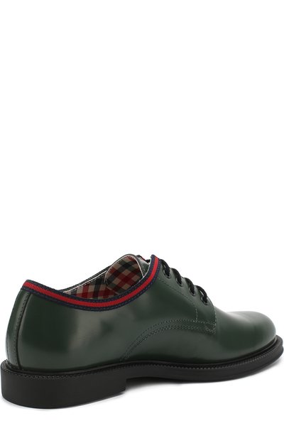 Кожаные дерби с контрастной отделкой GUCCI, арт. 488131/D7310, фото 3