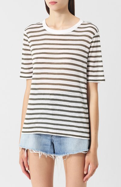 Футболка из смеси вискозы и льна с круглым вырезом ALEXANDERWANG.T, арт. 4C281219A3, фото 3
