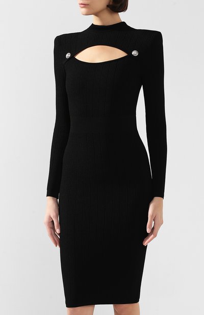 Платье BALMAIN черного цвета по цене 142500 руб., арт. SF06379/K539, фото 3 Платье BALMAIN, арт. SF06379/K539, фото 3