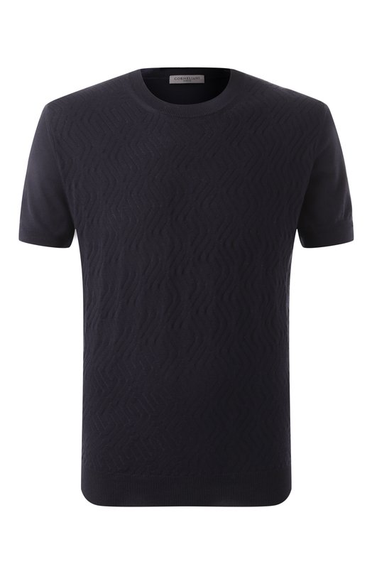 Хлопковый джемпер Corneliani 25M589-2525127 Синий 25M589-2525127