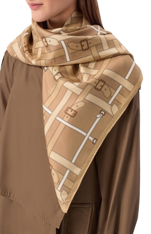 Шелковый платок Burberry 8122315 Бежевый  8122315 Фото 2