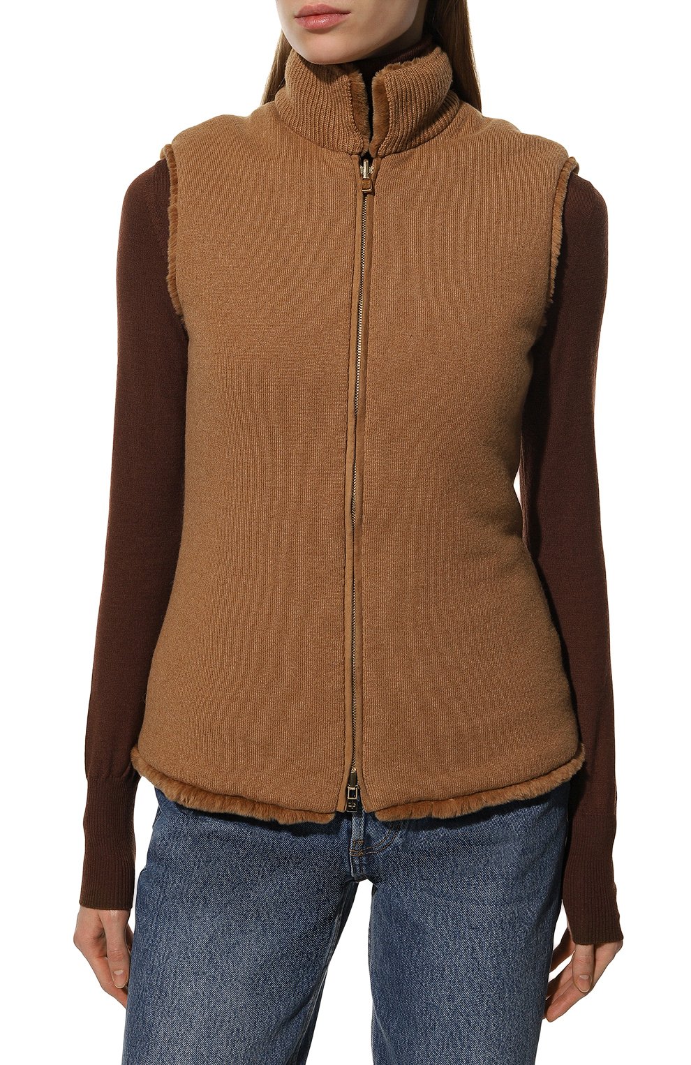 Двусторонний жилет из меха норки и шерсти викуньи LORO PIANA, арт. FAC5715_, фото 3