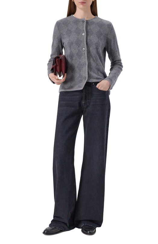 Кардиган из шерсти и кашемира Emporio Armani EW002176/AF18280/F8001 Серый  EW002176/AF18280/F8001 Фото 2