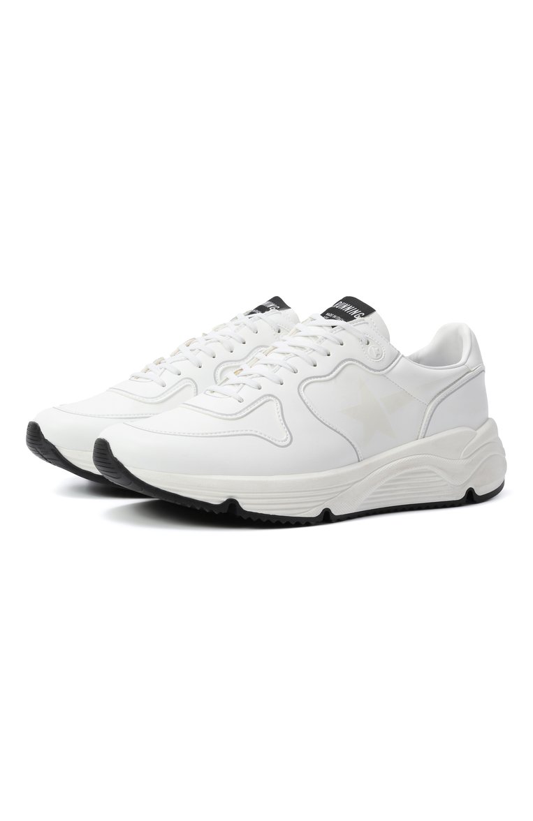 Мужские кроссовки running sole GOLDEN GOOSE DELUXE BRAND белого цвета, арт. GMF00126.F003953 | Фото 1 (Подошва: Массивная; Материал внутренний: Текстиль; Материал внешний: Экокожа; Кросс-КТ: Низкие; Материал утеплителя: Без утеплителя; Стили: К�лассический)