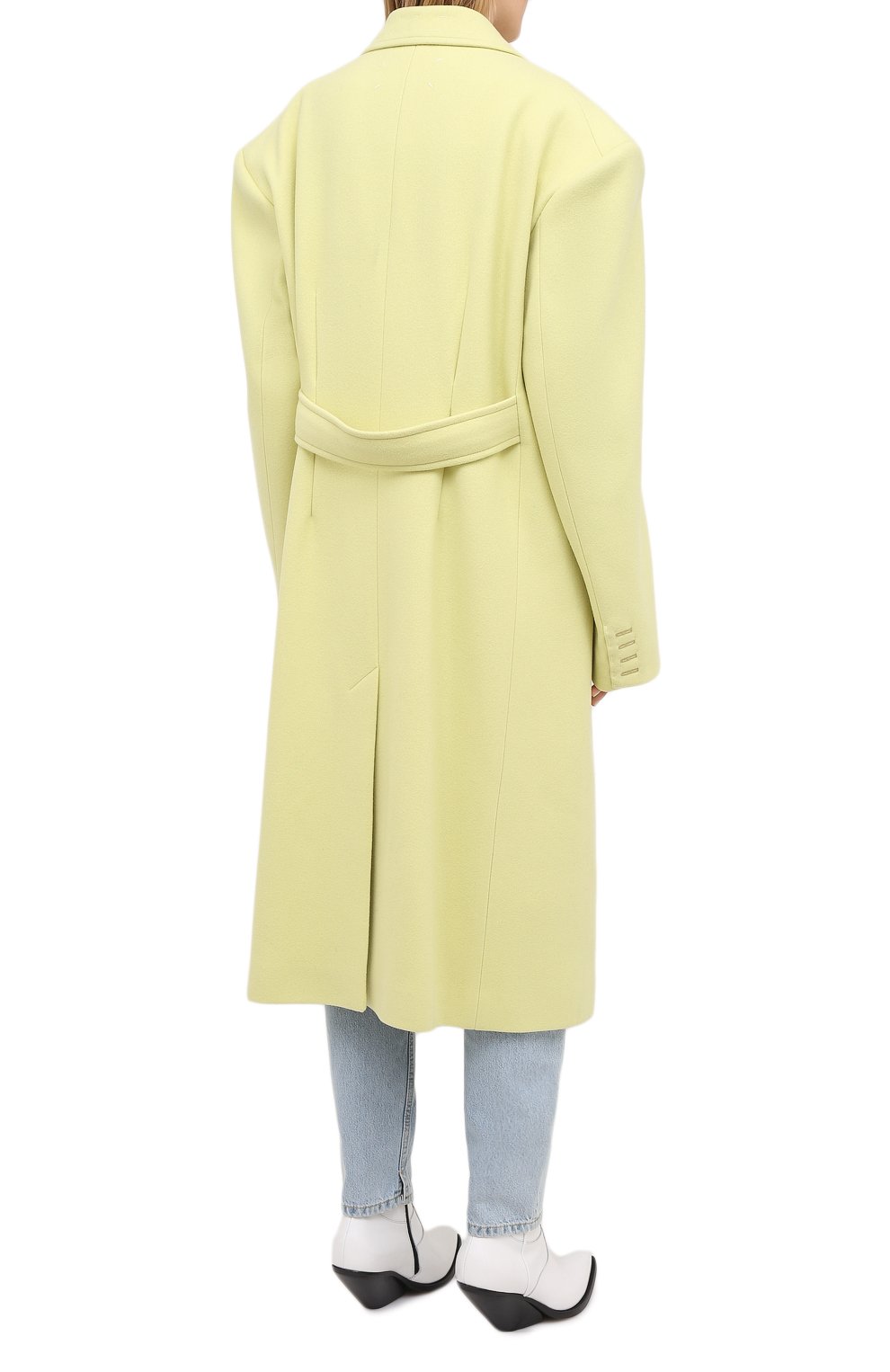 Шерстяное пальто MAISON MARGIELA светло-зеленого цвета по цене 262000 руб., арт. S29AA0257/S53206, фото 4 Шерстяное пальто MAISON MARGIELA, арт. S29AA0257/S53206, фото 4