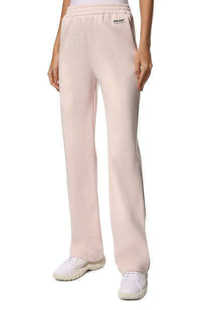 Брюки MIU MIU светло-розового цвета по цене 190000 руб., арт. MJP263-1ZSC-F0482, фото 3 Брюки MIU MIU, арт. MJP263-1ZSC-F0482, фото 3