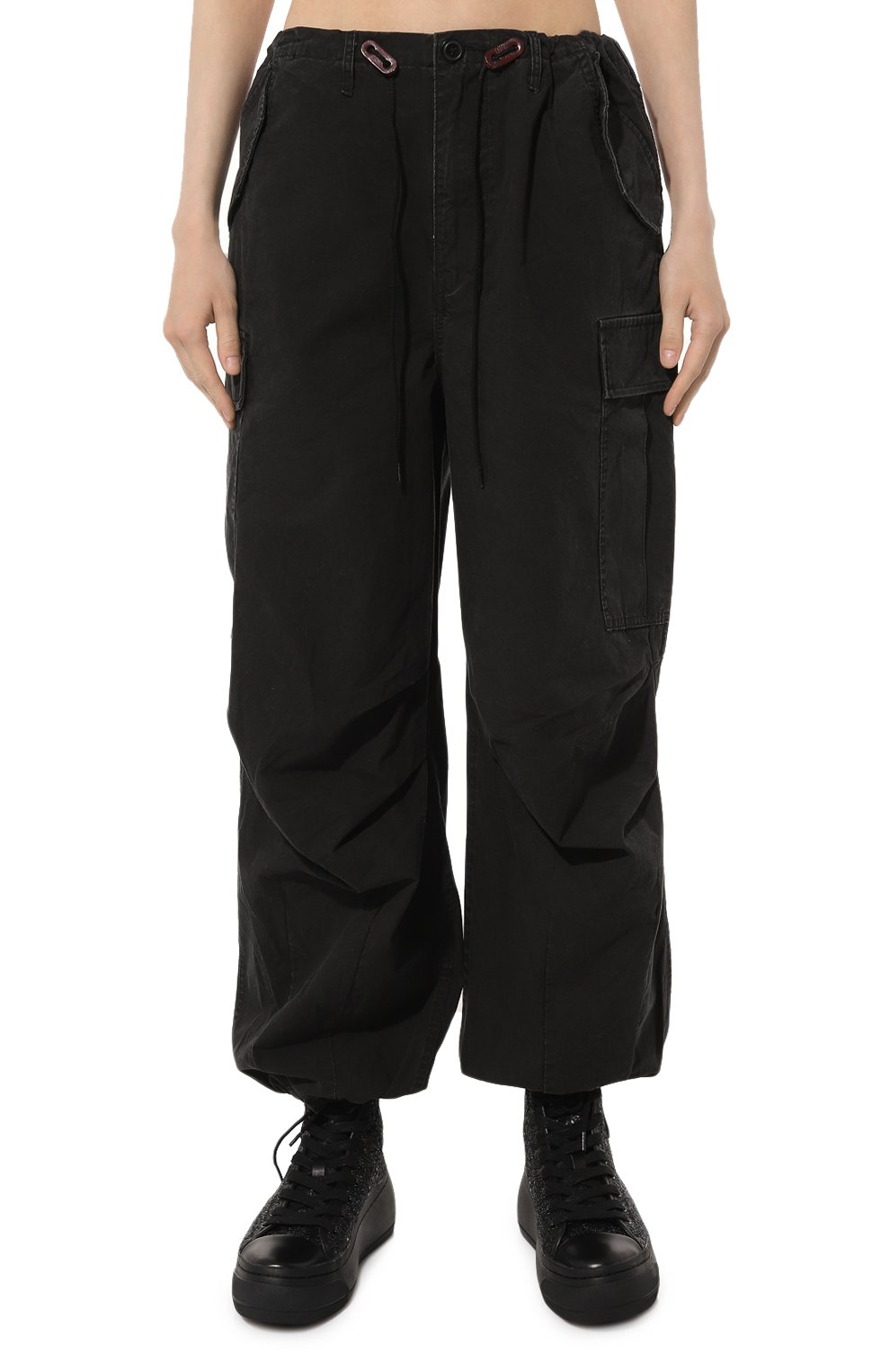Хлопковые брюки-карго R13 черного цвета по цене 66550 руб., арт. R13WR241-R321B, фото 3 Хлопковые брюки-карго R13, арт. R13WR241-R321B, фото 3