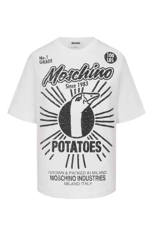Хлопковая футболка Moschino A0716/0441 Чёрно-белый A0716/0441