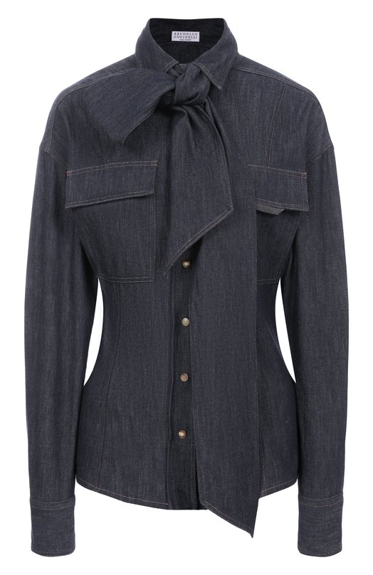 Джинсовая блузка Brunello Cucinelli MP792MY506 Синий MP792MY506