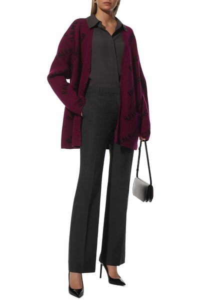 Шерстяной кардиган BALENCIAGA фиолетового цвета по цене 130500 руб., арт. 659676/T1567, фото 2 Шерстяной кардиган BALENCIAGA, арт. 659676/T1567, фото 2