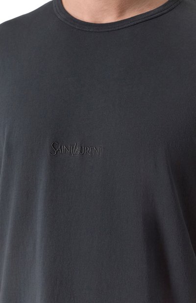 Хлопковая футболка SAINT LAURENT, арт. 818535/YBHD2, фото 5