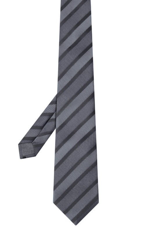 Шелковый галстук Brunello Cucinelli MR8460018P Серый  MR8460018P Фото 3