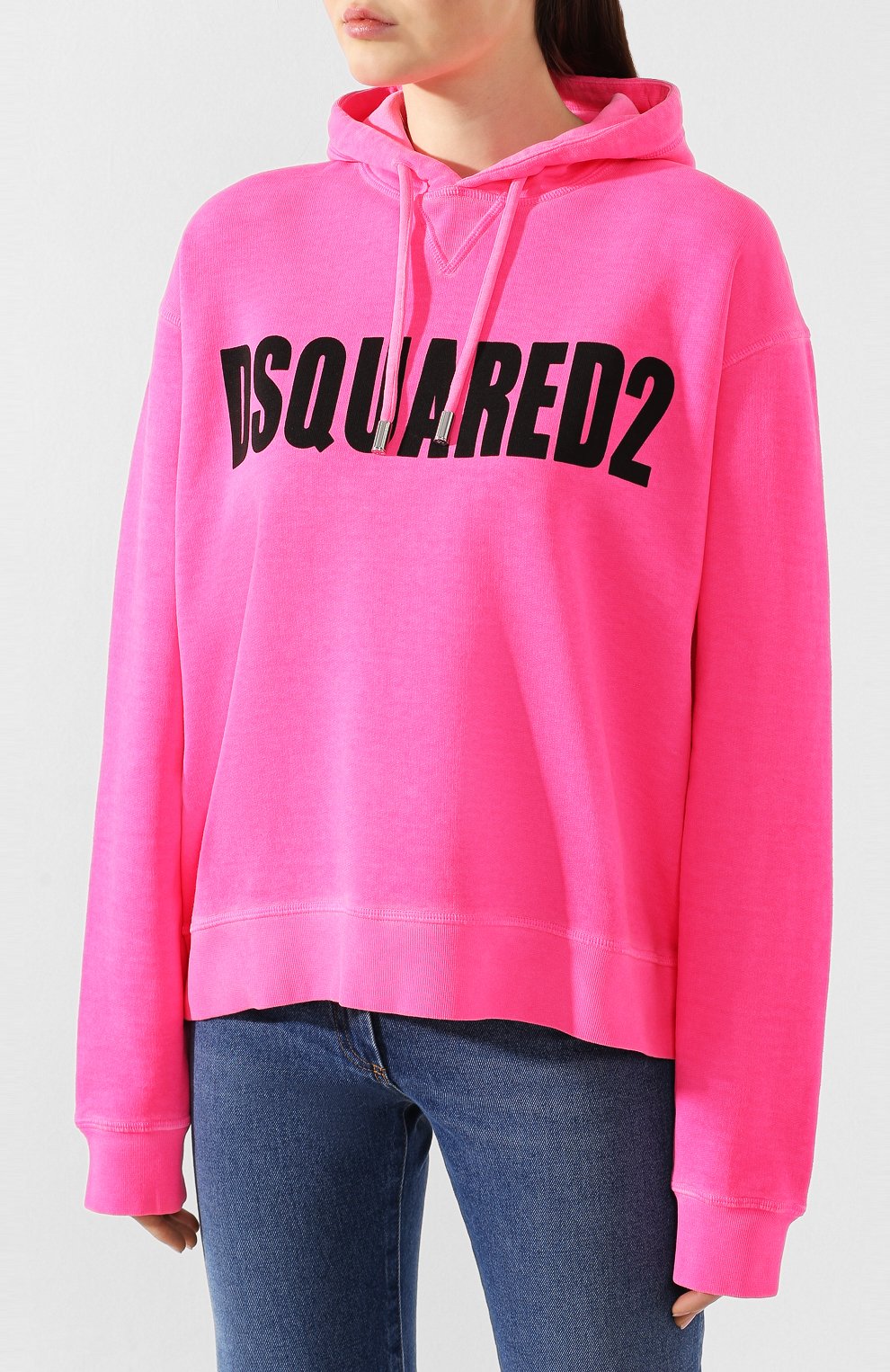 Хлопковое худи DSQUARED2 розового цвета по цене 48100 руб., арт. S72GU0206/S25030, фото 3 Хлопковое худи DSQUARED2, арт. S72GU0206/S25030, фото 3
