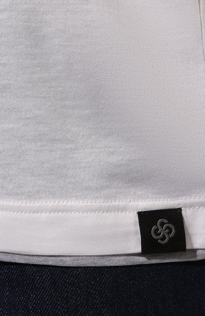 Футболка из шелка и хлопка GRAN SASSO белого цвета по цене 30700 руб., арт. 60123/78410, фото 5 Футболка из шелка и хлопка GRAN SASSO, арт. 60123/78410, фото 5