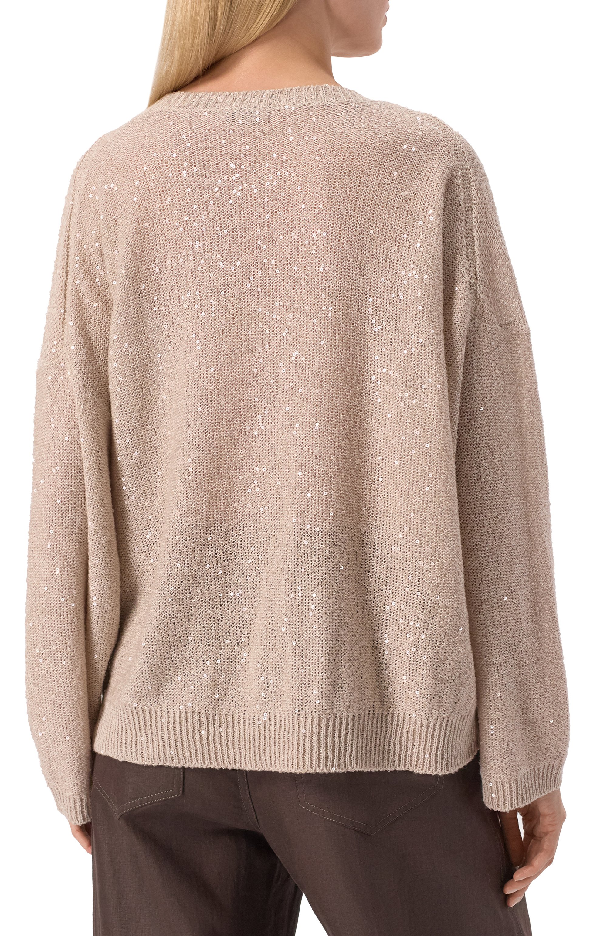 Пуловер с отделкой пайетками BRUNELLO CUCINELLI, арт. MDJ547620, фото 4