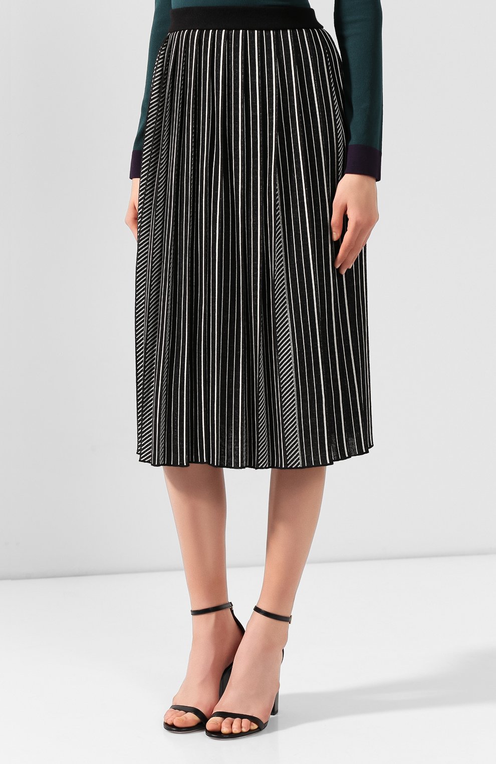 Шерстяная юбка AKIRA NAKA черно-белого цвета по цене 48950 руб., арт. AW1953-BK0W, фото 3 Шерстяная юбка AKIRA NAKA, арт. AW1953-BK0W, фото 3