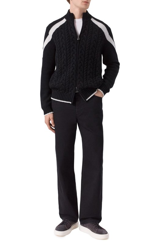 Кашемировый кардиган Stefano Ricci K404006R31/F25465/60-62 Чёрный  K404006R31/F25465/60-62 Фото 2