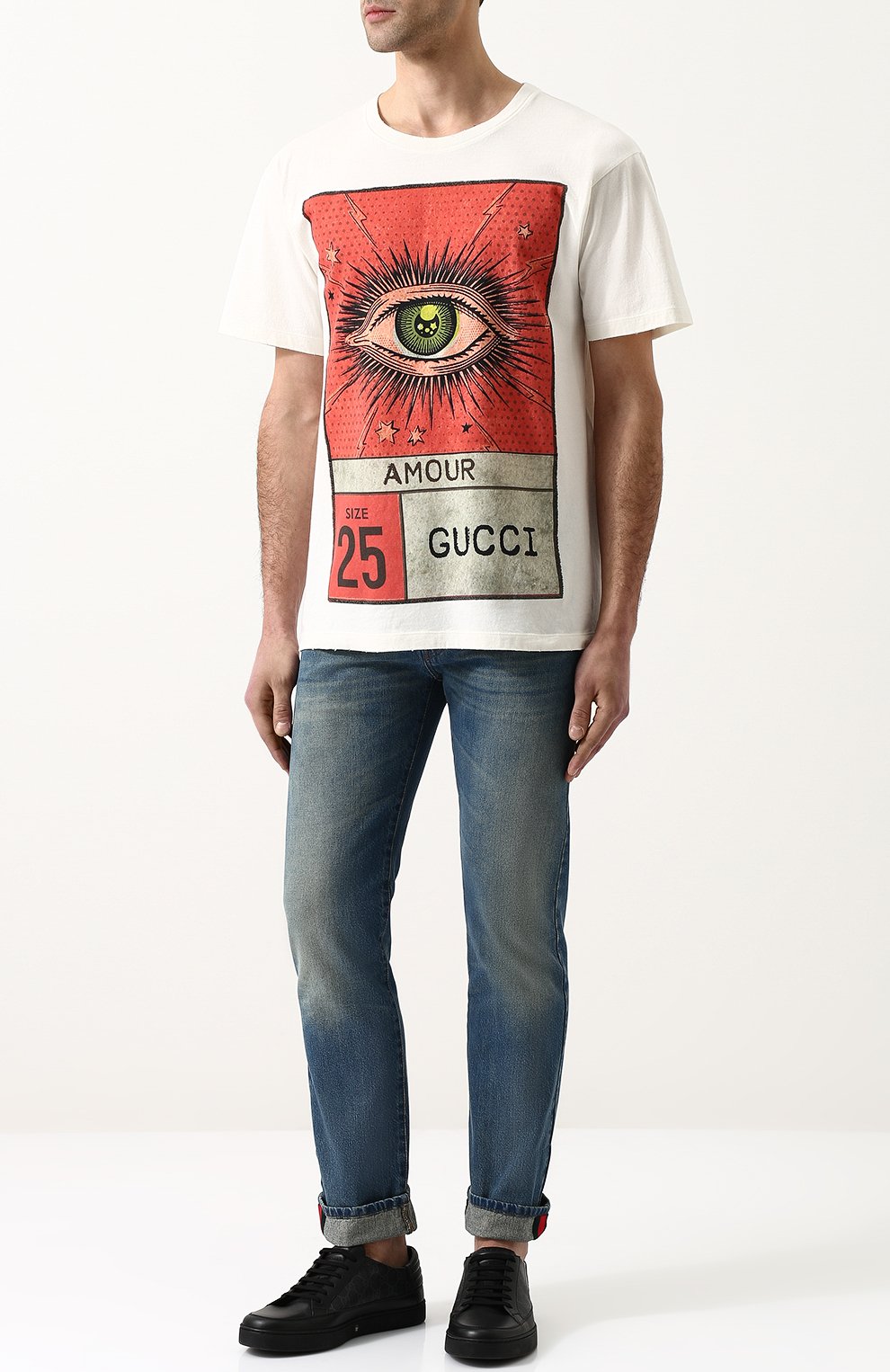 Хлопковая футболка с принтом GUCCI, арт. 493117/X3I31, фото 2