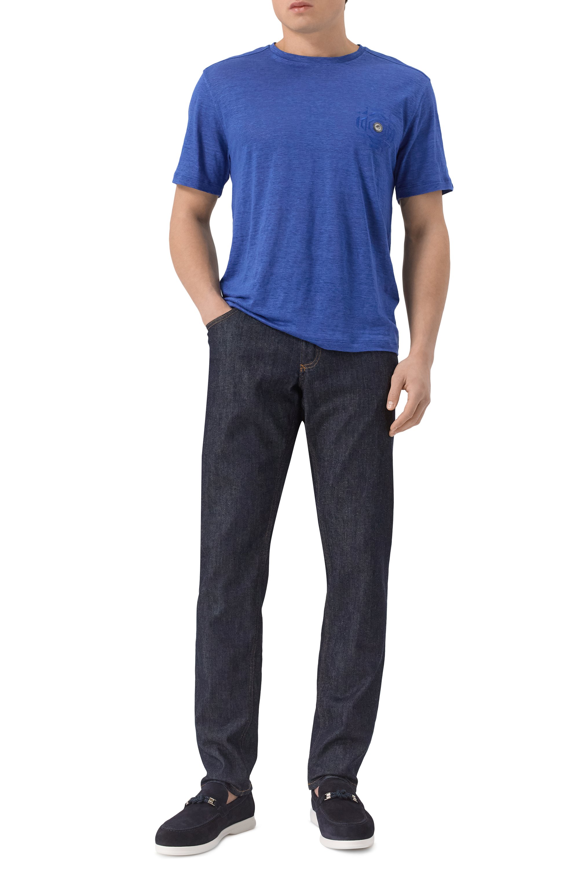 Замшевые лоферы DOUCAL'S темно-синего цвета по цене 51950 руб., арт. DU3276ARTHUY009I, фото 2 Замшевые лоферы DOUCAL'S, арт. DU3276ARTHUY009I, фото 2