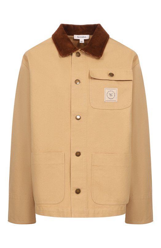 Хлопковая куртка Sporty and Rich JA06565305BE09 Бежевый JA06565305BE09