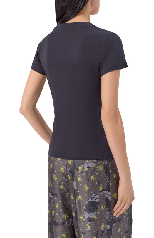 Хлопковая футболка Ganni A1050178 Чёрный  A1050178 Фото 4