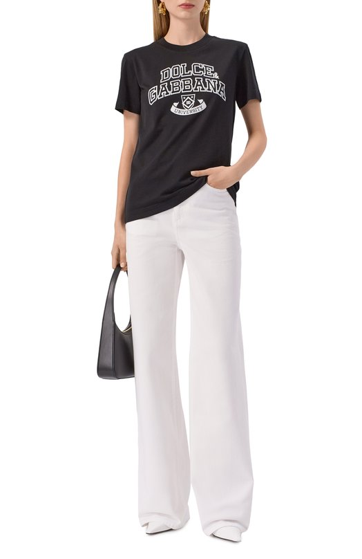 Хлопковая футболка Dolce & Gabbana F8V42Z/GDDBC Чёрный  F8V42Z/GDDBC Фото 2