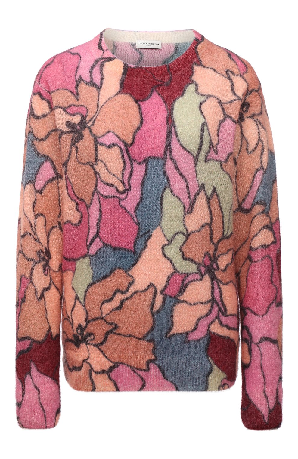 Шерстяной пуловер DRIES VAN NOTEN розового цвета по цене 69950 руб., арт. 212-031238-3720, фото 1 Шерстяной пуловер DRIES VAN NOTEN, арт. 212-031238-3720, фото 1