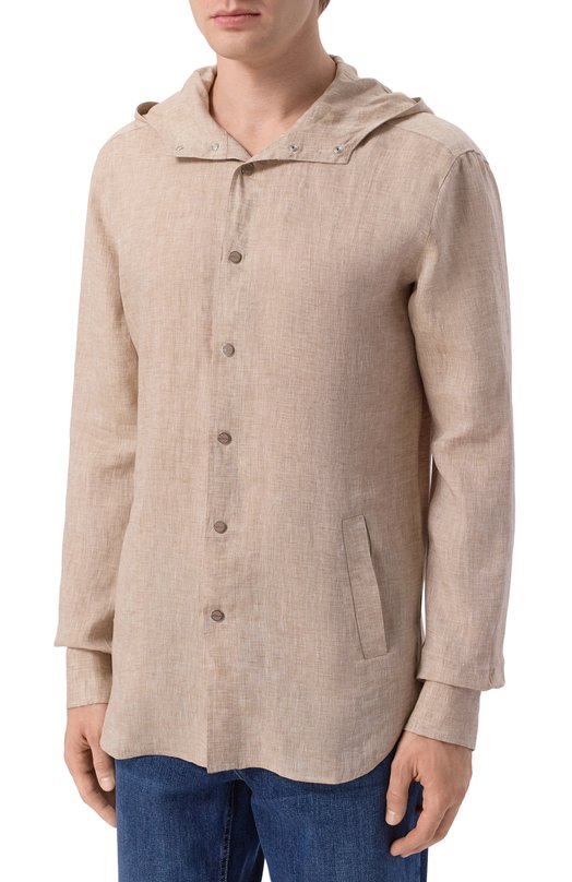 Льняная рубашка Kiton UMCMARH09613 Бежевый  UMCMARH09613 Фото 3