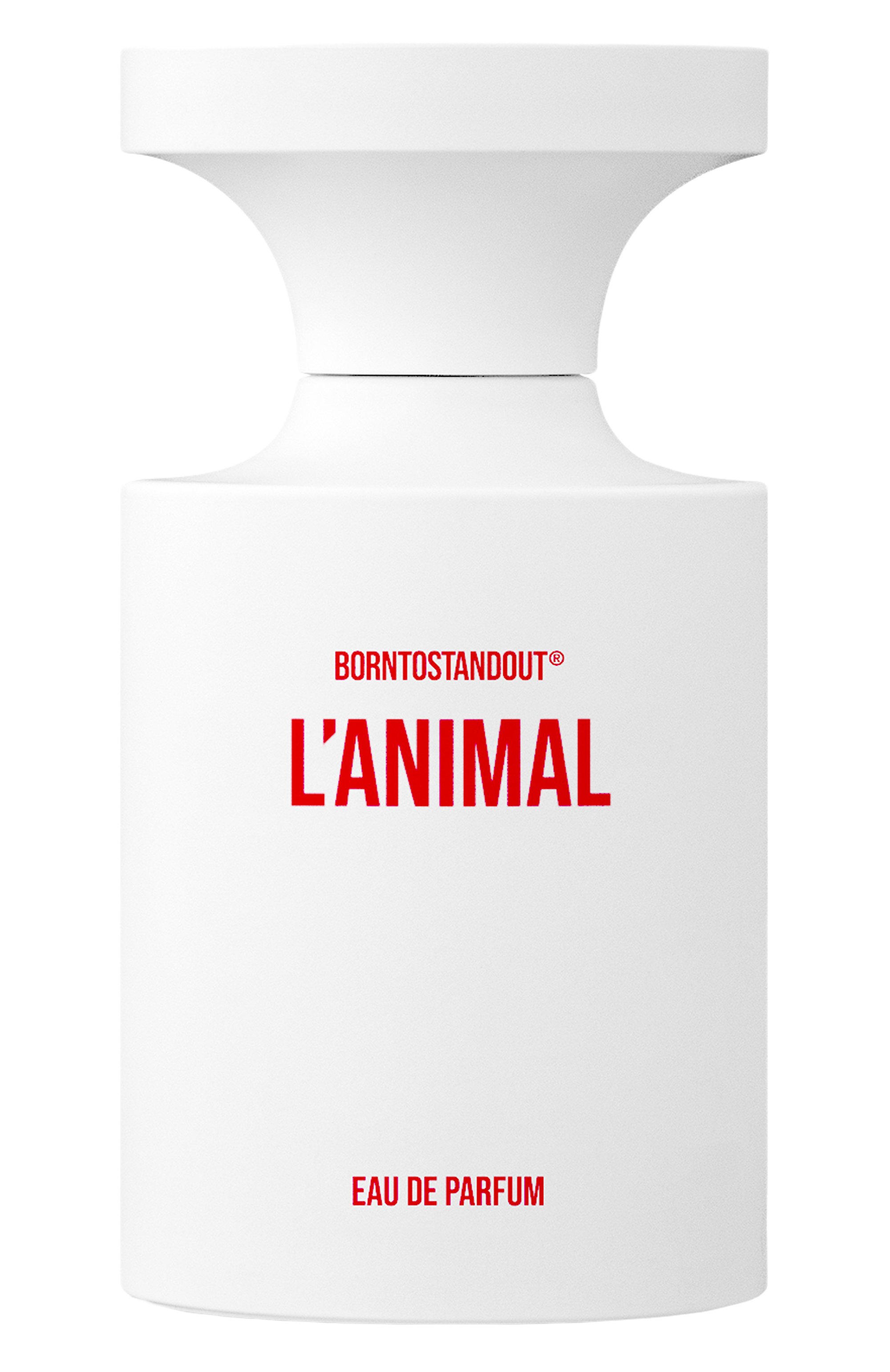 Парфюмерная вода l'animal (100ml) BORNTOSTANDOUT бесцветного цвета по цене 27900 руб., арт. BTSOLM100, фото 1 Парфюмерная вода l'animal (100ml) BORNTOSTANDOUT, арт. BTSOLM100, фото 1