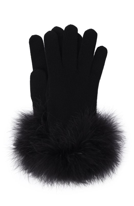 Шерстяные перчатки Valentino 8W2GC00W/PRY Чёрный 8W2GC00W/PRY