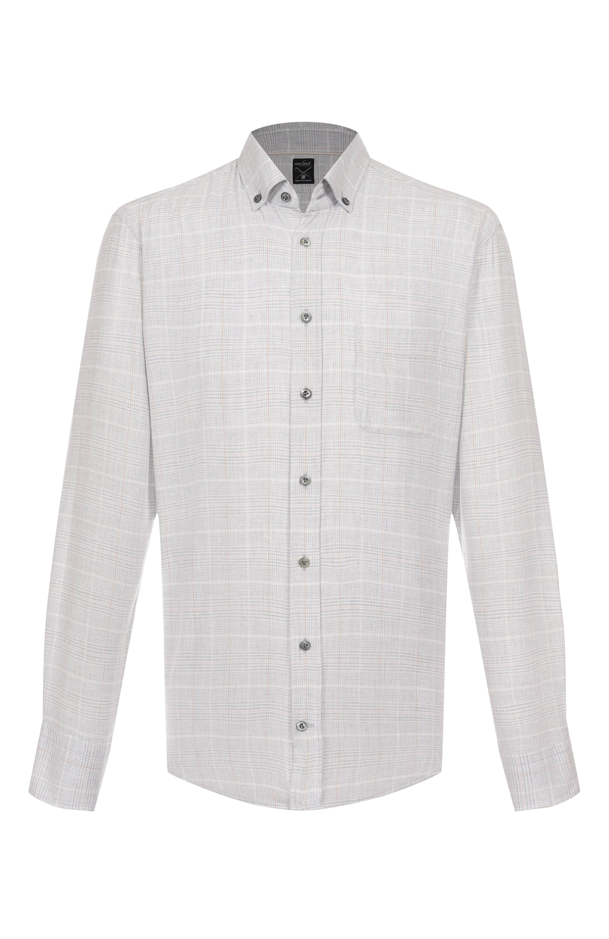 Рубашка из хлопка и лиоцелла VAN LAACK светло-серого цвета по цене 39500 руб., арт. VL-R0Y-PTFK/156633, фото 1 Рубашка из хлопка и лиоцелла VAN LAACK, арт. VL-R0Y-PTFK/156633, фото 1