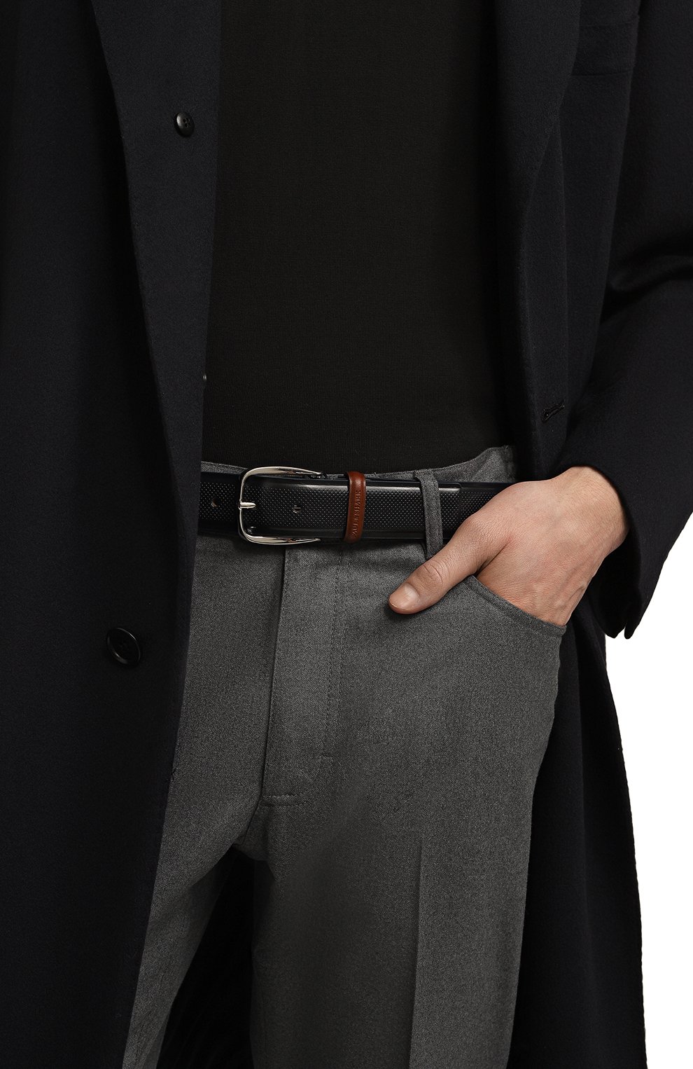 Кожаный ремень PAUL&SHARK темно-синего цвета по цене 22800 руб., арт. 23416035, фото 2 Кожаный ремень PAUL&SHARK, арт. 23416035, фото 2